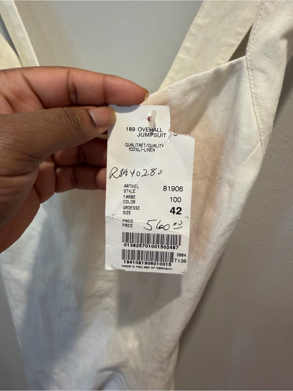 Vintage NWT Escada Cream Linen Jumpsuit - Picture 11 of 13